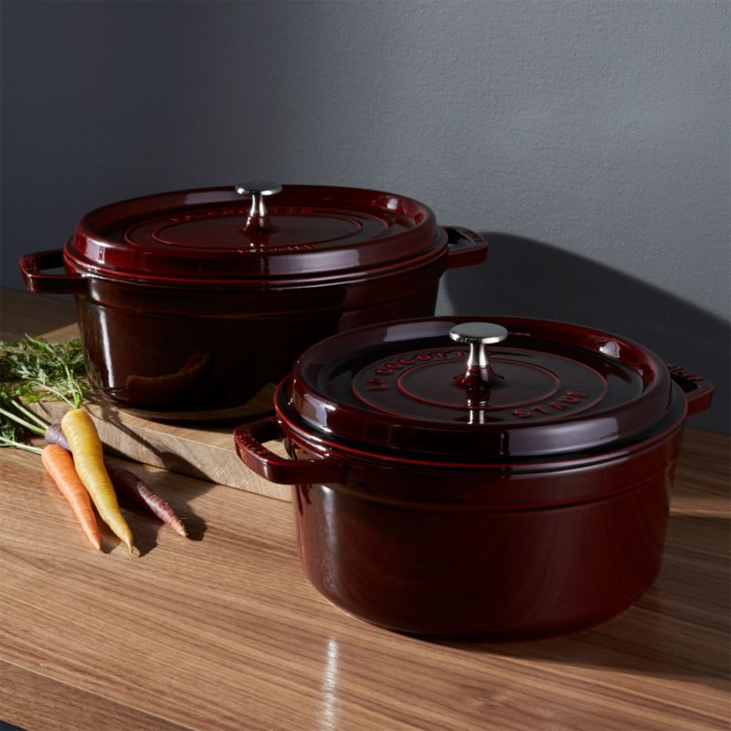 Staub 5.5-Qt Round Grenadine Red Cocotte - image 2 of 11