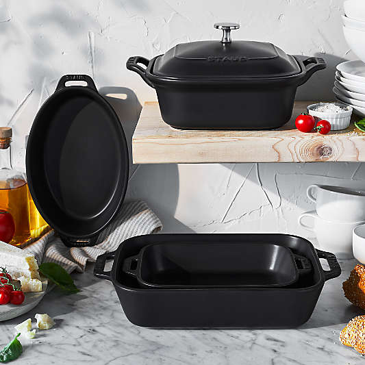 Staub Ceramics Matte Black 5-Piece Bakeware Set