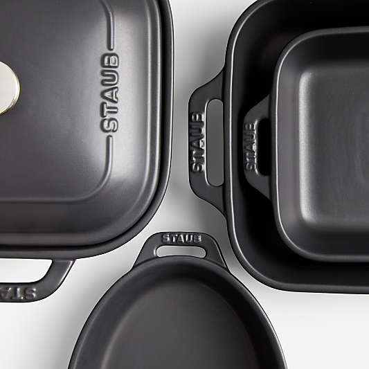 Staub Ceramics Matte Black 5-Piece Bakeware Set