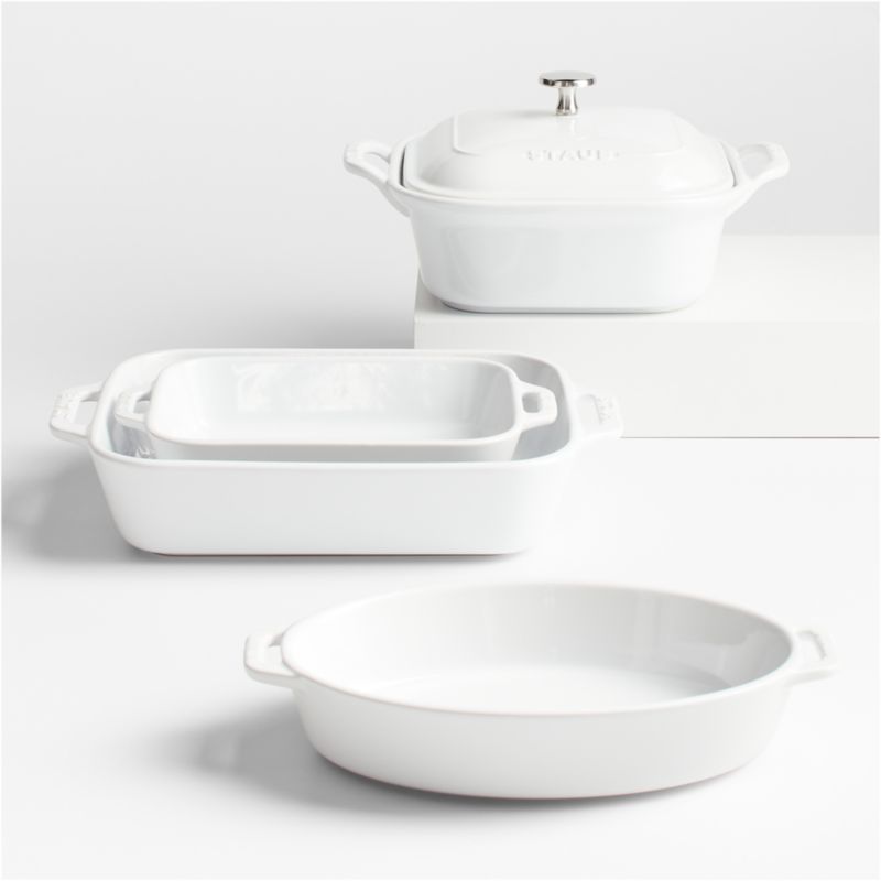 Staub Ceramics White 5 Piece Bakeware Set Crate Barrel