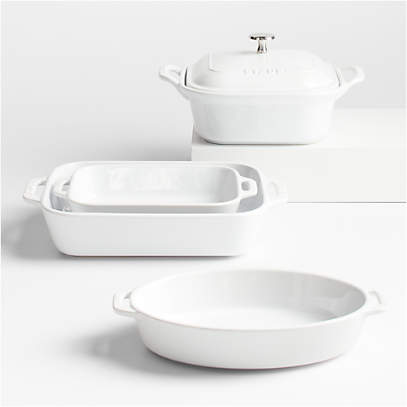 Staub Ceramics 4-pc Baking Pans Set, Casserole Dish with Lid