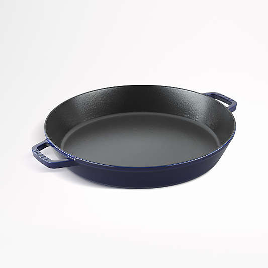 Staub ® 15" Dark Blue Cast Iron Paella Pan