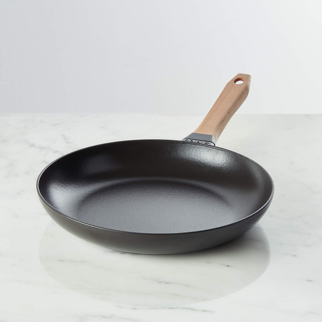 Staub Matte Black Cast Iron 11" Fry Pan with Wooden Handle + Reviews