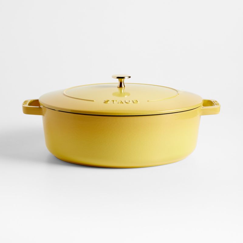 Staub 6.25-Qt. Citron Enameled Cast Iron Shallow Oval Dutch Oven - image 0 of 11