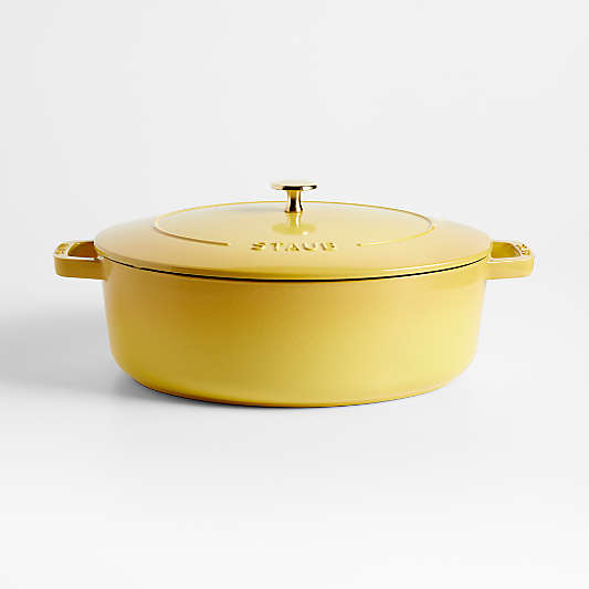 Staub 6.25-Qt. Citron Enameled Cast Iron Shallow Oval Dutch Oven