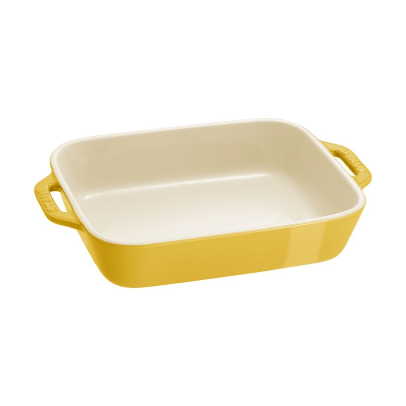 Staub Citron Rectangular Bakers, Set of 3 + Reviews | Crate & Barrel