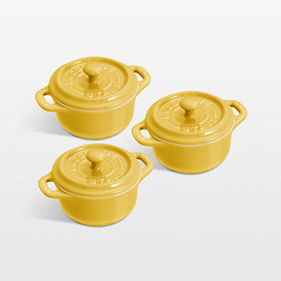 View Staub ® Citron Mini Cocottes, Set of 3 details