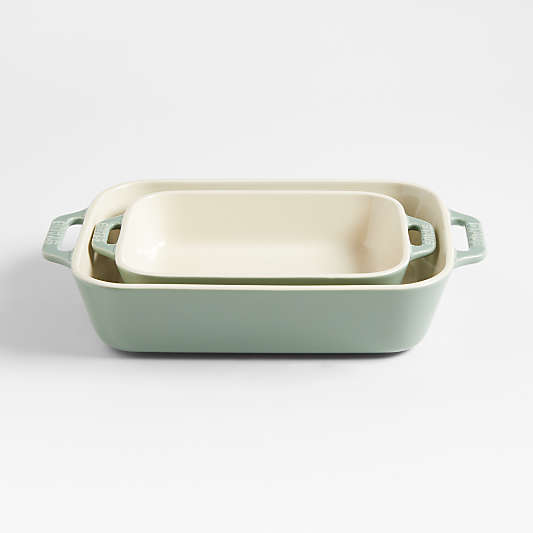 Staub ® 2-Piece Eucalyptus Green Ceramic Baking Dish Set