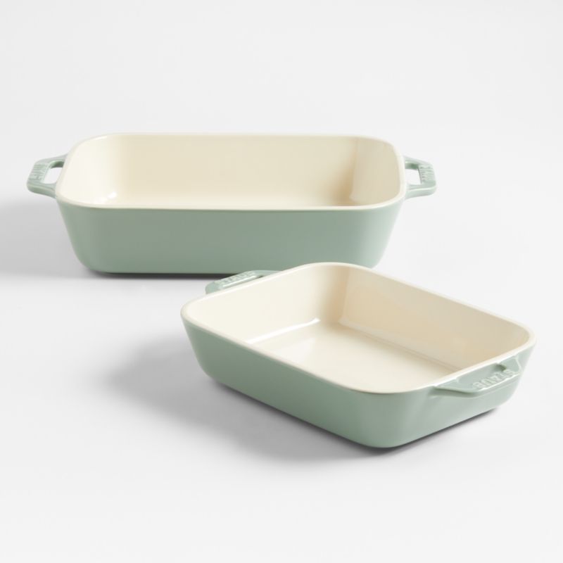 Staub 13 x 9 Rectangular Ceramic Baking Dish - Rustic Turquoise