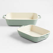 Staub 3-Piece Eucalyptus Green Ceramic Baking Dish Set + Reviews