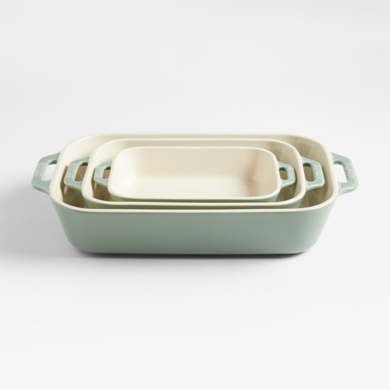 Staub ® 3-Piece Eucalyptus Green Ceramic Baking Dish Set - image 7 of 8