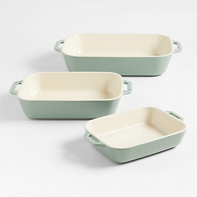 View Staub ® 3-Piece Eucalyptus Green Ceramic Baking Dish Set details