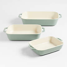 Staub 3-Piece Eucalyptus Green Ceramic Baking Dish Set Reviews | Crate