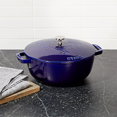 View Staub Essential ® Dark Blue 3.75-Qt. Round French Oven with Rooster Lid details