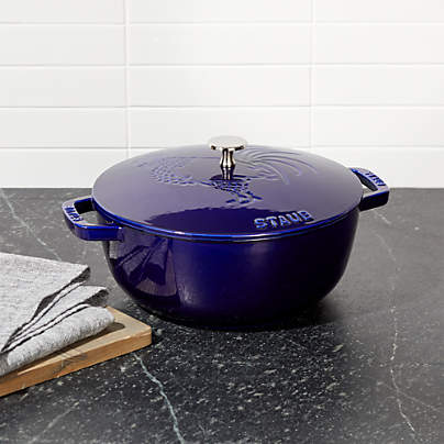 Staub Essential ® Dark Blue 3.75-Qt. Round French Oven with Rooster Lid
