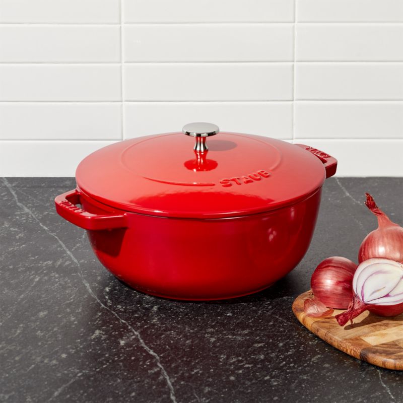 Staub Cherry Red 4-Piece Stackable Cookware Set + Reviews, Crate & Barrel