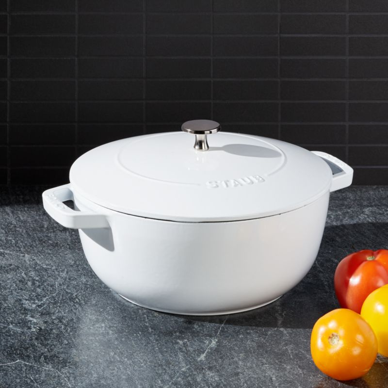 Staub - Cast Iron 3.75-qt Essential French Oven Truffle - White