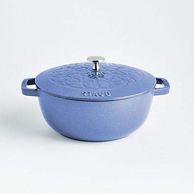 View Staub ® 3.75-Qt Metallic Blue Essential French Oven with Lily Lid details