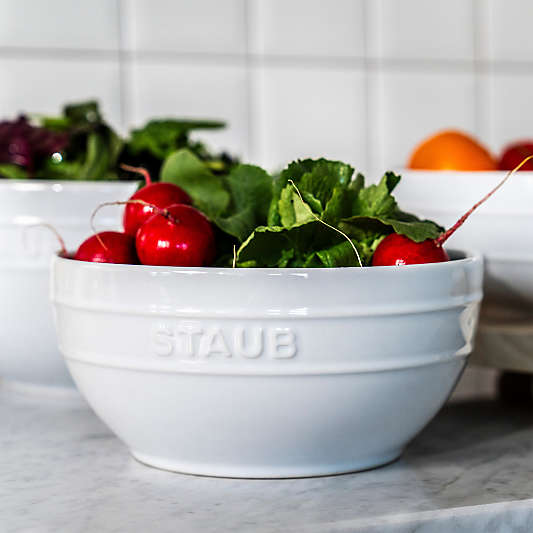 Staub White 2-Piece Nested Serve Bowl Set