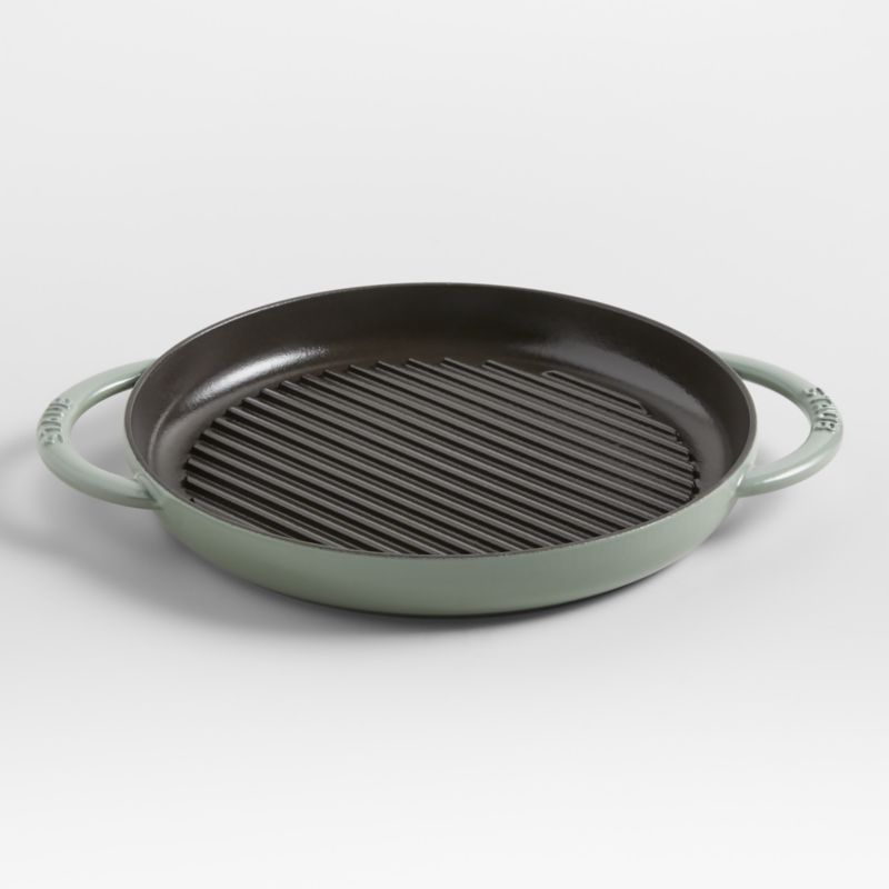 Staub Enameled Cast Iron 10 Round Double Handle Grill Pan 