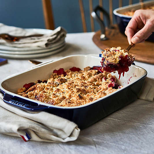 Staub Dark Blue Rectangular Bakers, Set of 3