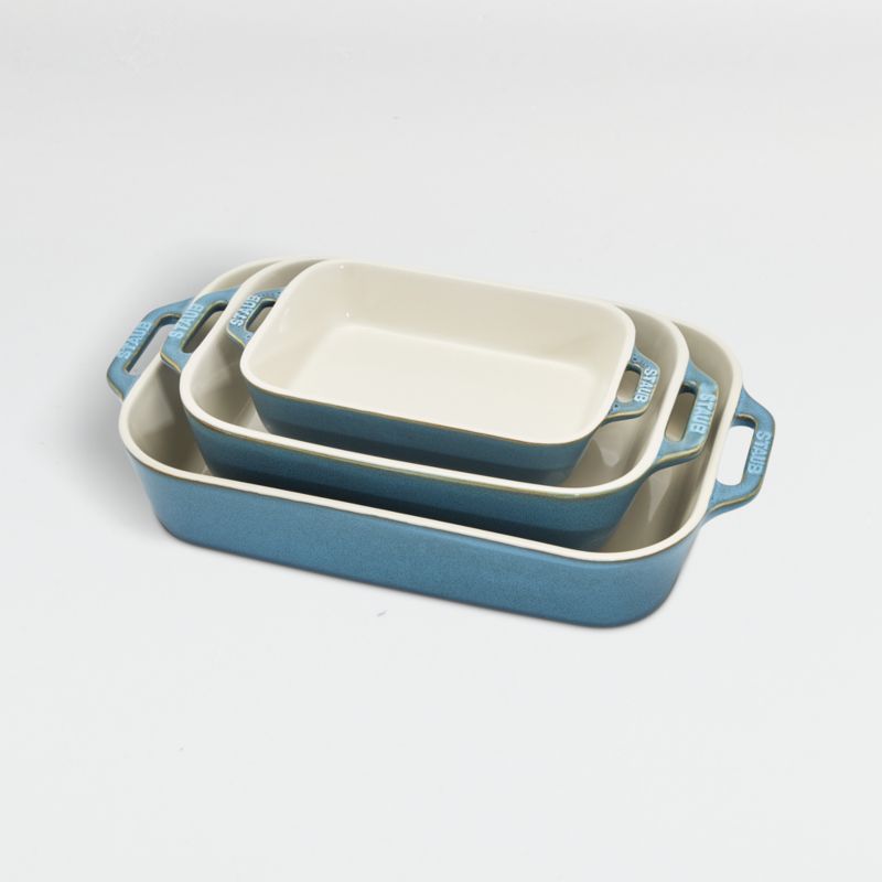 Staub ® Turquoise Rectangular Bakers, Set of 3 - image 0 of 4