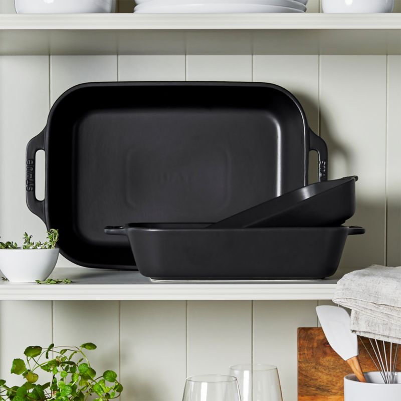 Staub ® Black Rectangular Baking Dishes, Set of 3 - image 2 of 5