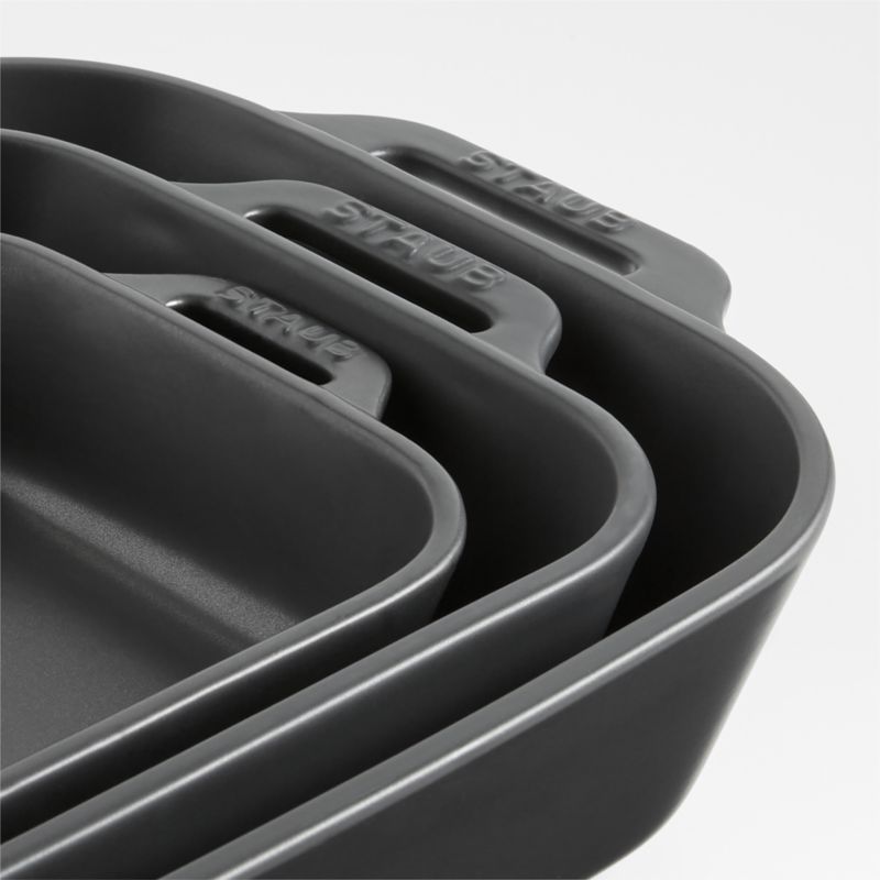 Staub ® Black Rectangular Baking Dishes, Set of 3 - image 5 of 5