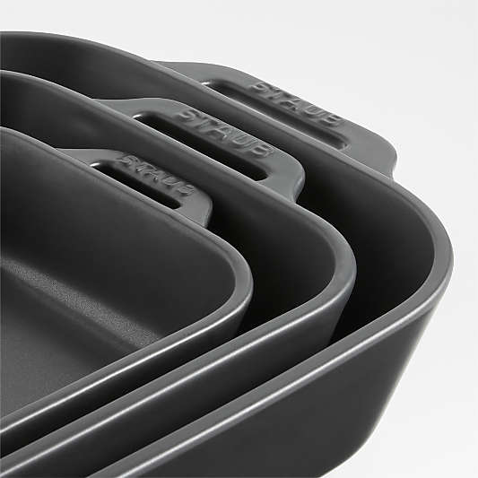 Staub ® Black Rectangular Baking Dishes, Set of 3