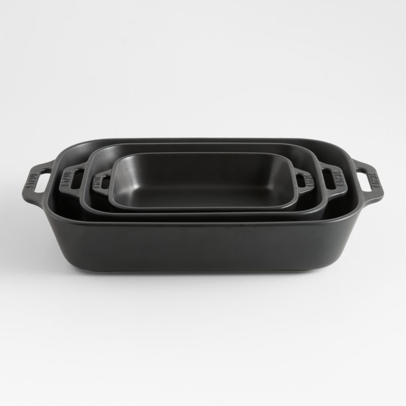 Staub ® Black Rectangular Baking Dishes, Set of 3 - image 4 of 5