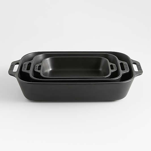 Staub ® Black Rectangular Baking Dishes, Set of 3