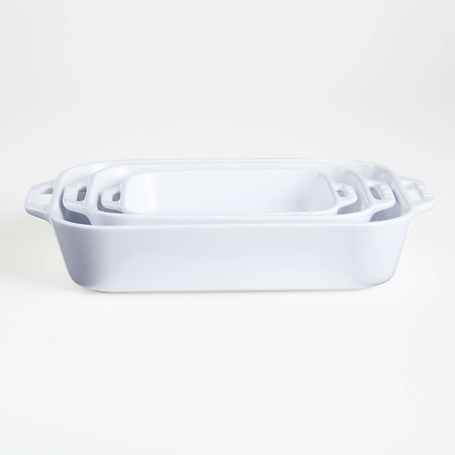 Staub ® White Rectangular Baking Dishes, Set of 3