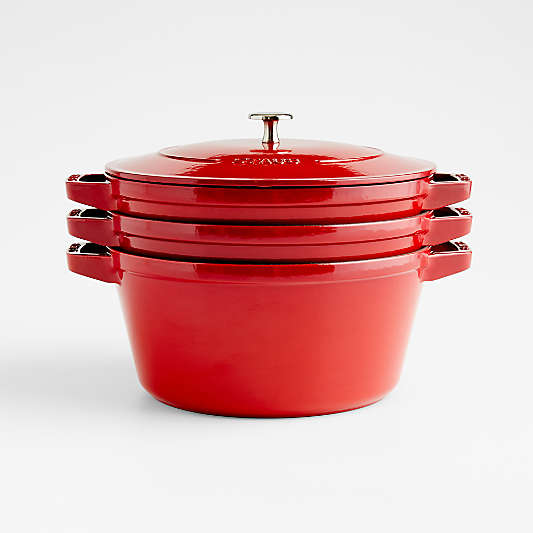 Staub ® Cherry Red 4-Piece Stackable Cookware Set