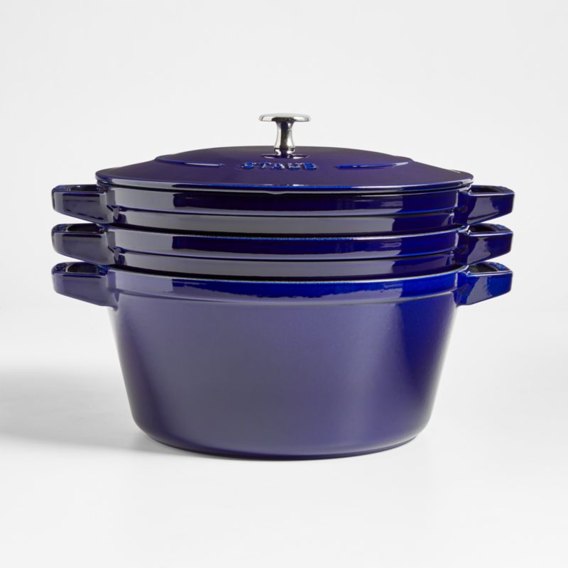 Staub Stackable Cast Iron Cookware Set - 4 Piece Sapphire Blue – Cutlery  and More