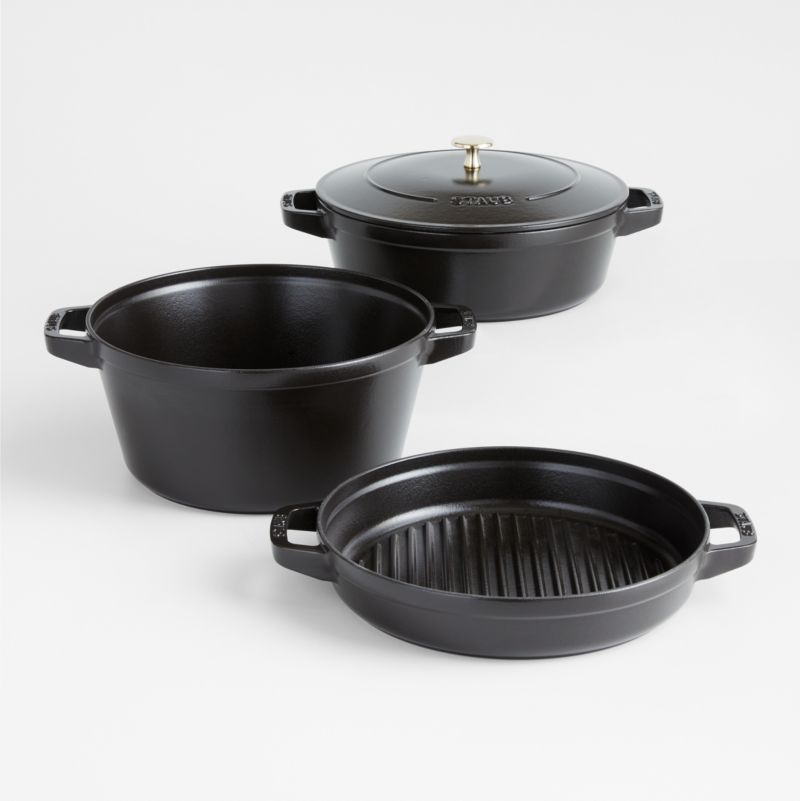 Staub ® Matte Black 4-Piece Stackable Cookware Set