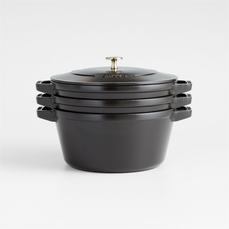 Staub Cast Iron 4 Piece Stackable Set - Black