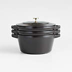 Staub Matte Black 4-Piece Stackable Cookware Set + Reviews | Crate & Barrel