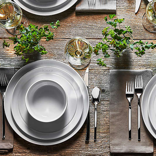 Staub 12-Piece White Stoneware Dinnerware Set