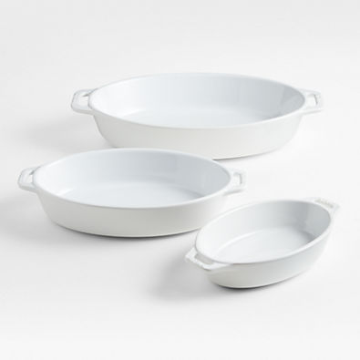 View Staub White Oval Bakers, Set of 3 details