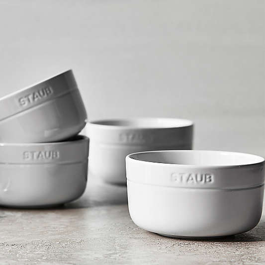 Staub White Stoneware Cereal Bowls, Set of 4