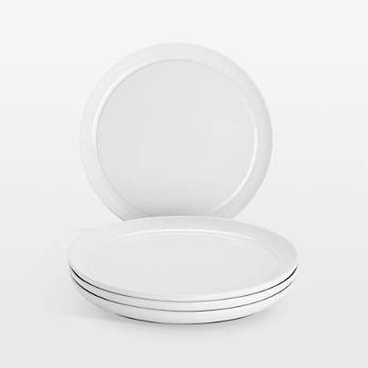 Staub White Stoneware Dinner Plates, Set of 4