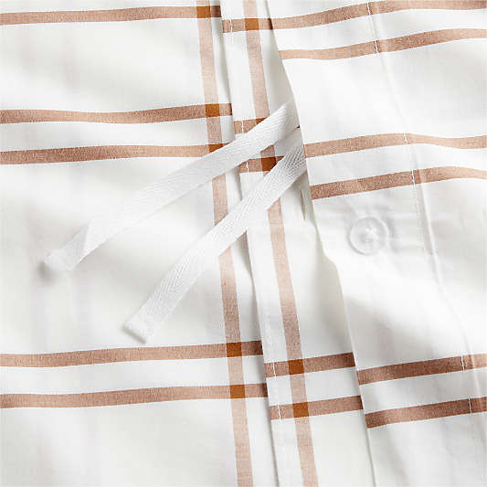 Stax Almond Brown Yarn-Dyed Organic Cotton Toddler Duvet Cover