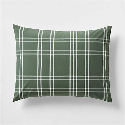 Stax Pine Green Organic Cotton Kids Pillow Sham