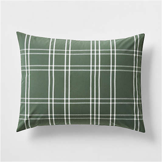 Stax Pine Green Organic Yarn-Dyed Organic Cotton Kids Pillow Sham