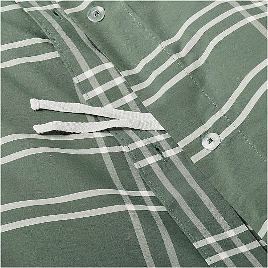 Stax Pine Green Organic Yarn-Dyed Organic Cotton Kids Duvet Cover