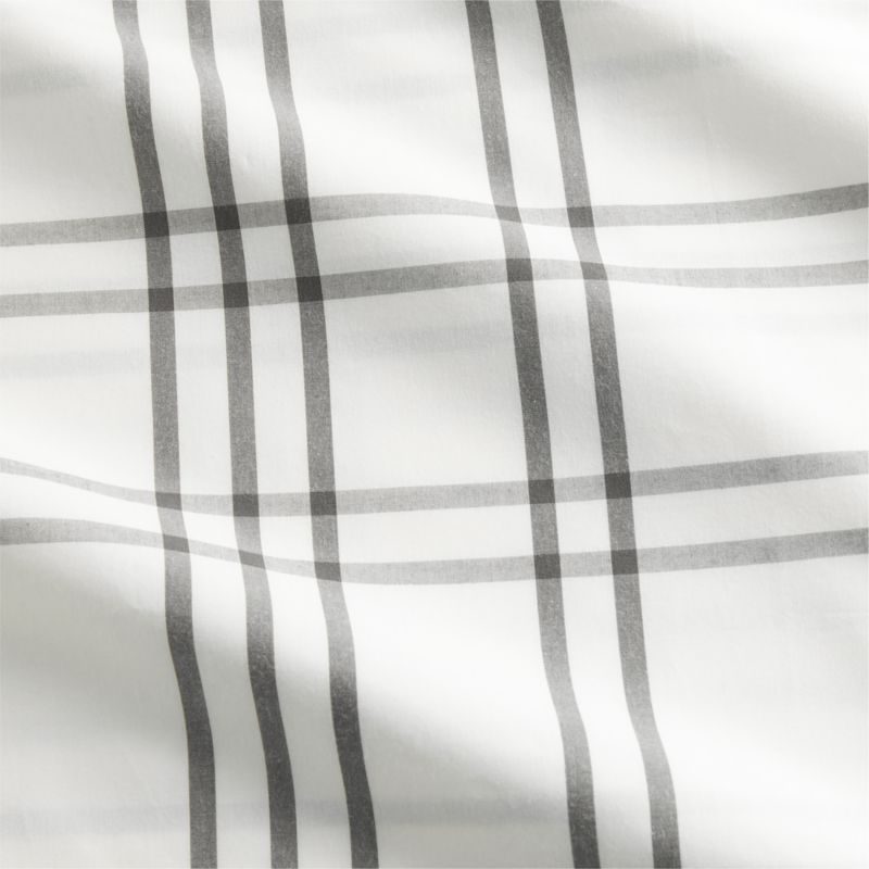 Stax Grey Yarn-Dyed Organic Cotton Toddler Duvet Cover - image 3 of 5