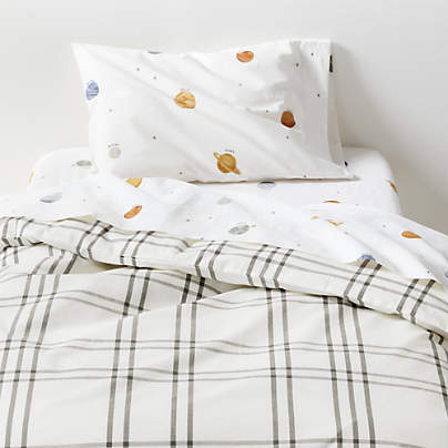 Stax Grey Organic Cotton Toddler Duvet Cover