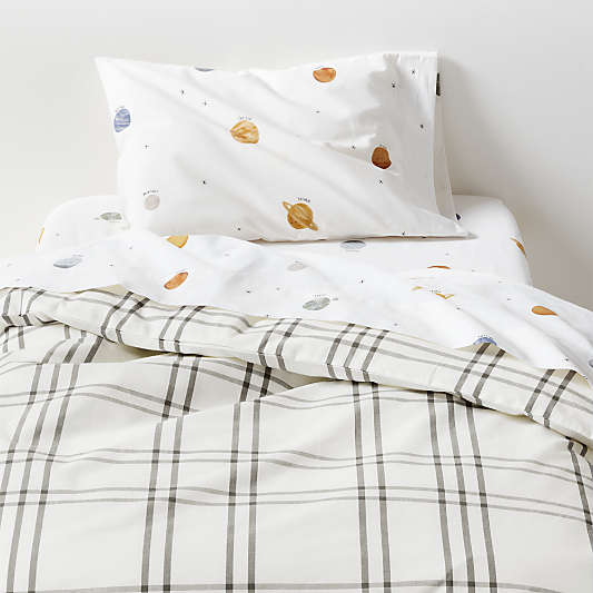 Stax Grey Organic Cotton Toddler Duvet Cover