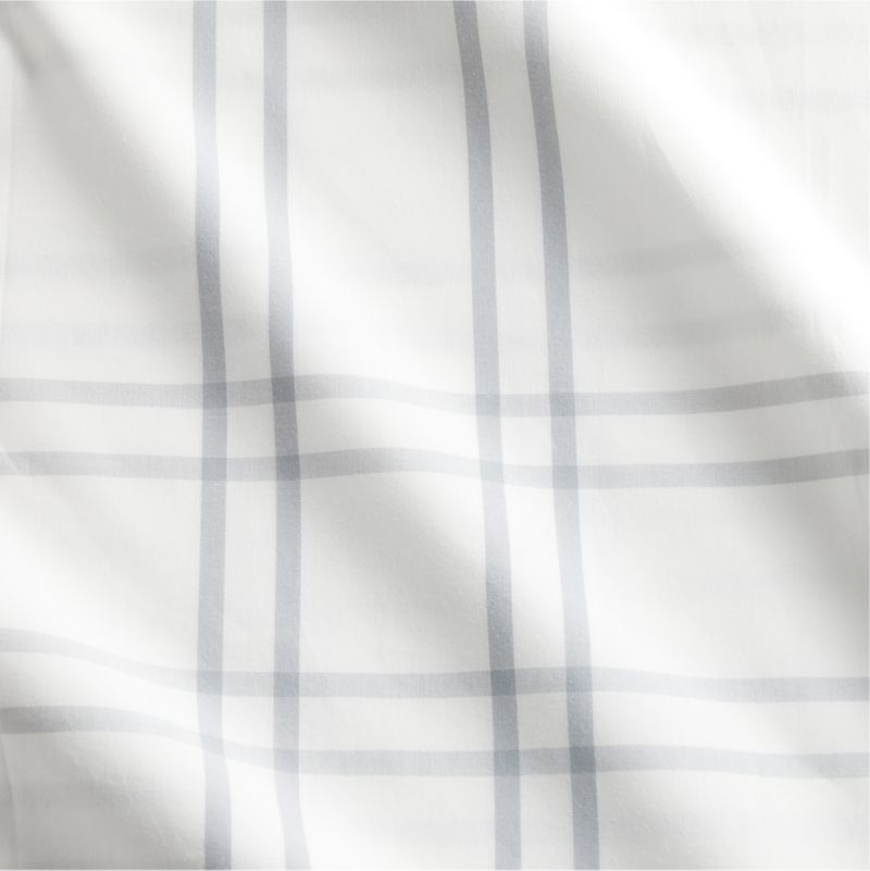 Stax Mist Blue Yarn-Dyed Organic Cotton Toddler Duvet Cover - image 3 of 5