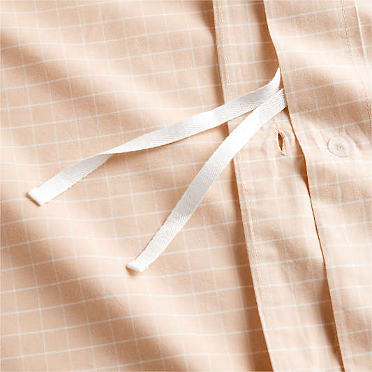 Stax Mini Grid Elegant Pink Yarn-Dyed Organic Cotton Toddler Duvet Cover